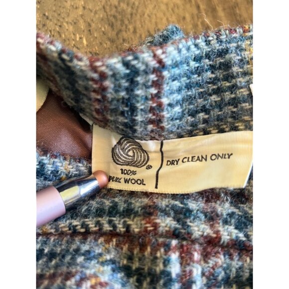 John Mayer Vintage Plaid Wool Knee Length Pencil Skirt 10 Academia Moody Scholar - Picture 6 of 8